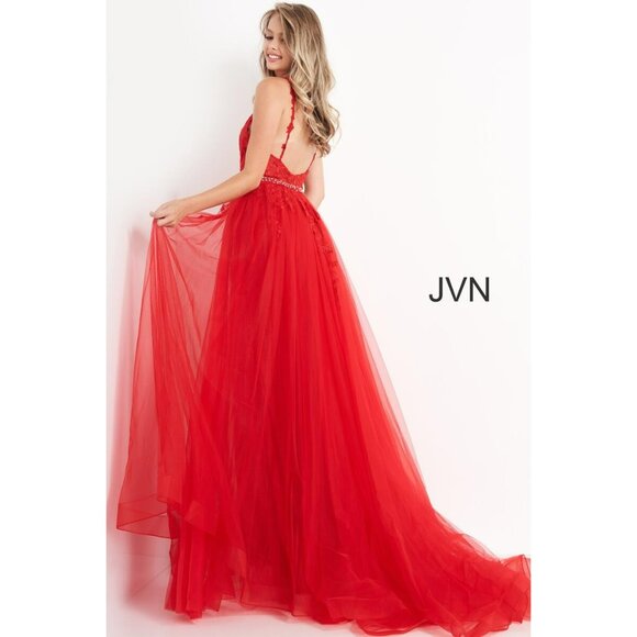NWT JVN PROM COLLECTION Gorgeous Red Dress Size 6 Retail $599 - Picture 2 of 13